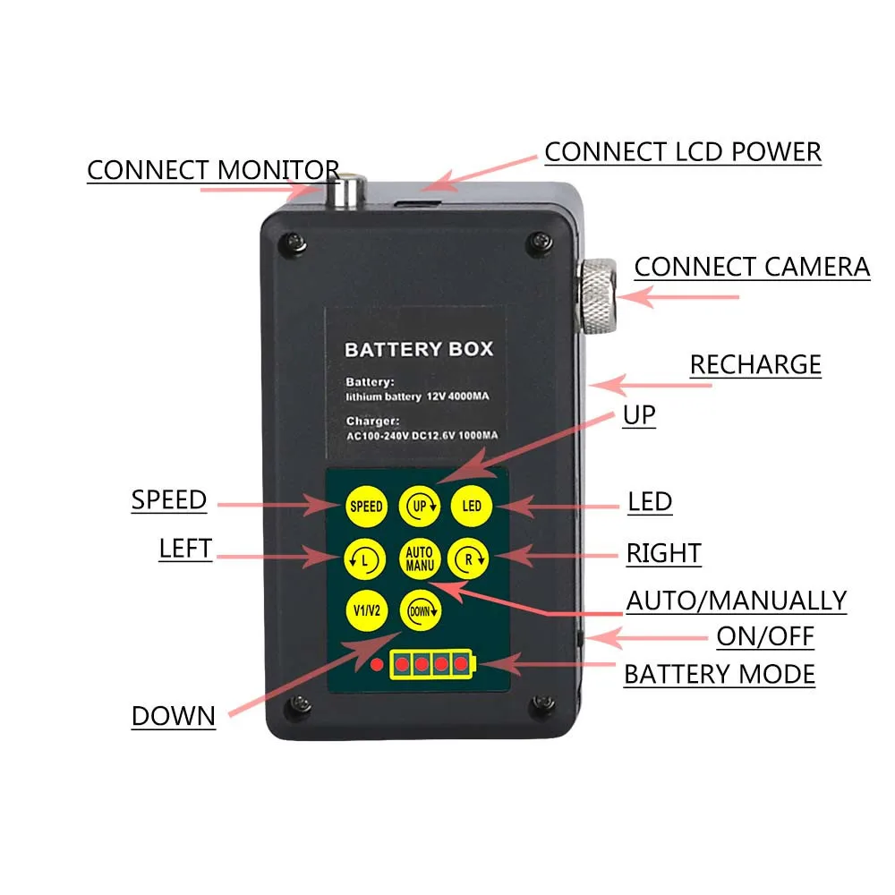 Grabador DVR de 9 pulgadas para pesca subacuática, cámara de vídeo, buscador de peces, impermeable IP68, 20 LED, cámara giratoria de 100 grados, 20m/50m/360 m - Imagen 5